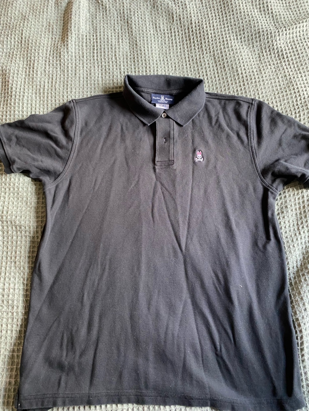Psycho Bunny Black Polo with Pink Logo Accent